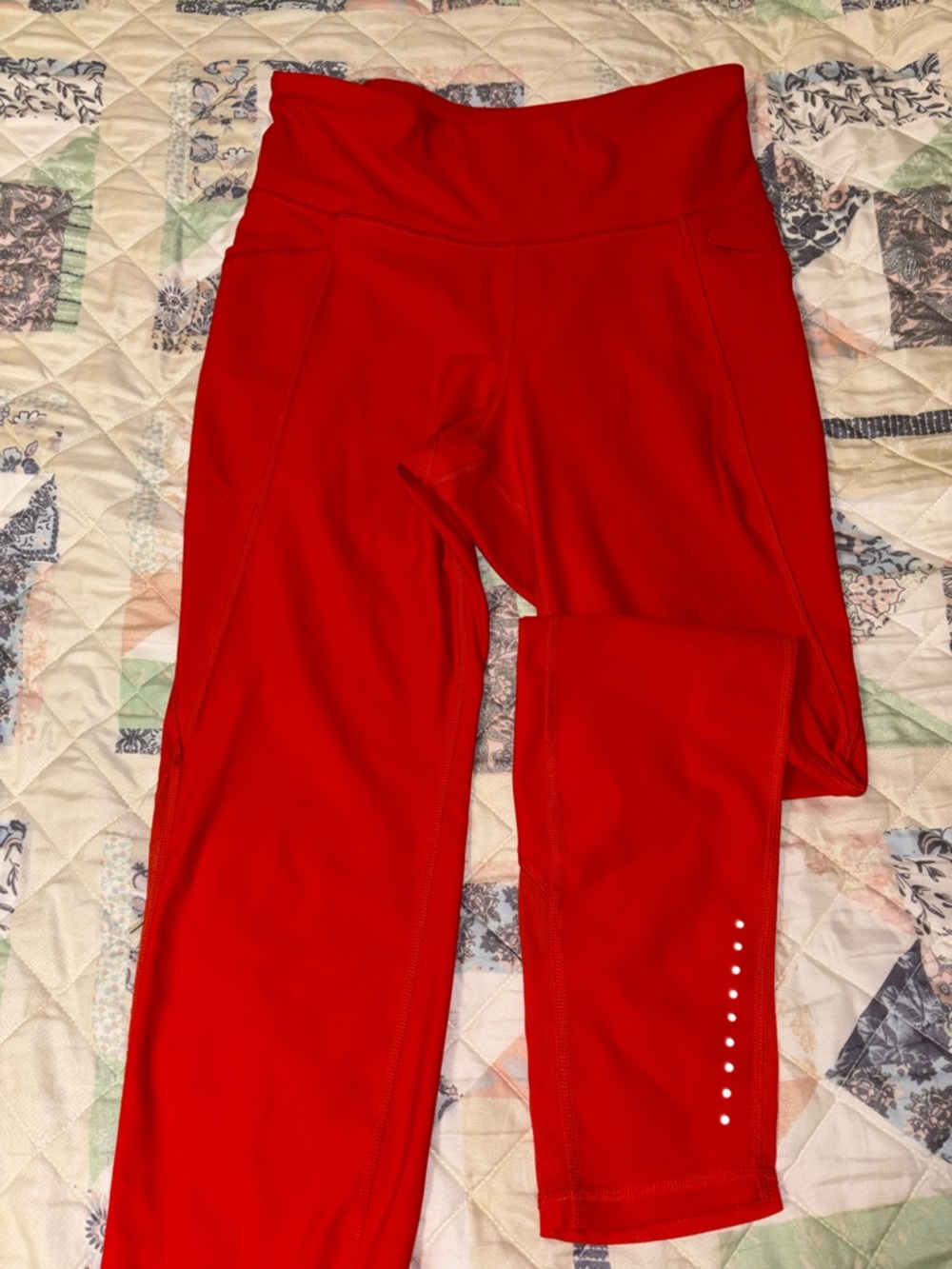 Old Navy Bright Orange High-Rise Leggings with White Dot Side Accents